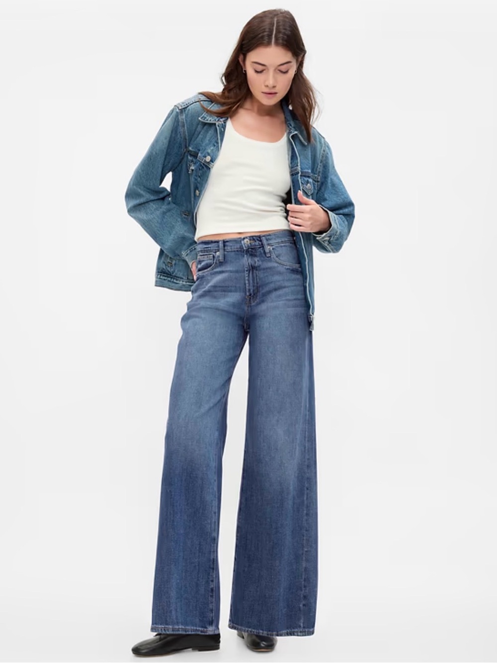 GAP High Rise Wide-Leg Jeans 26 Short